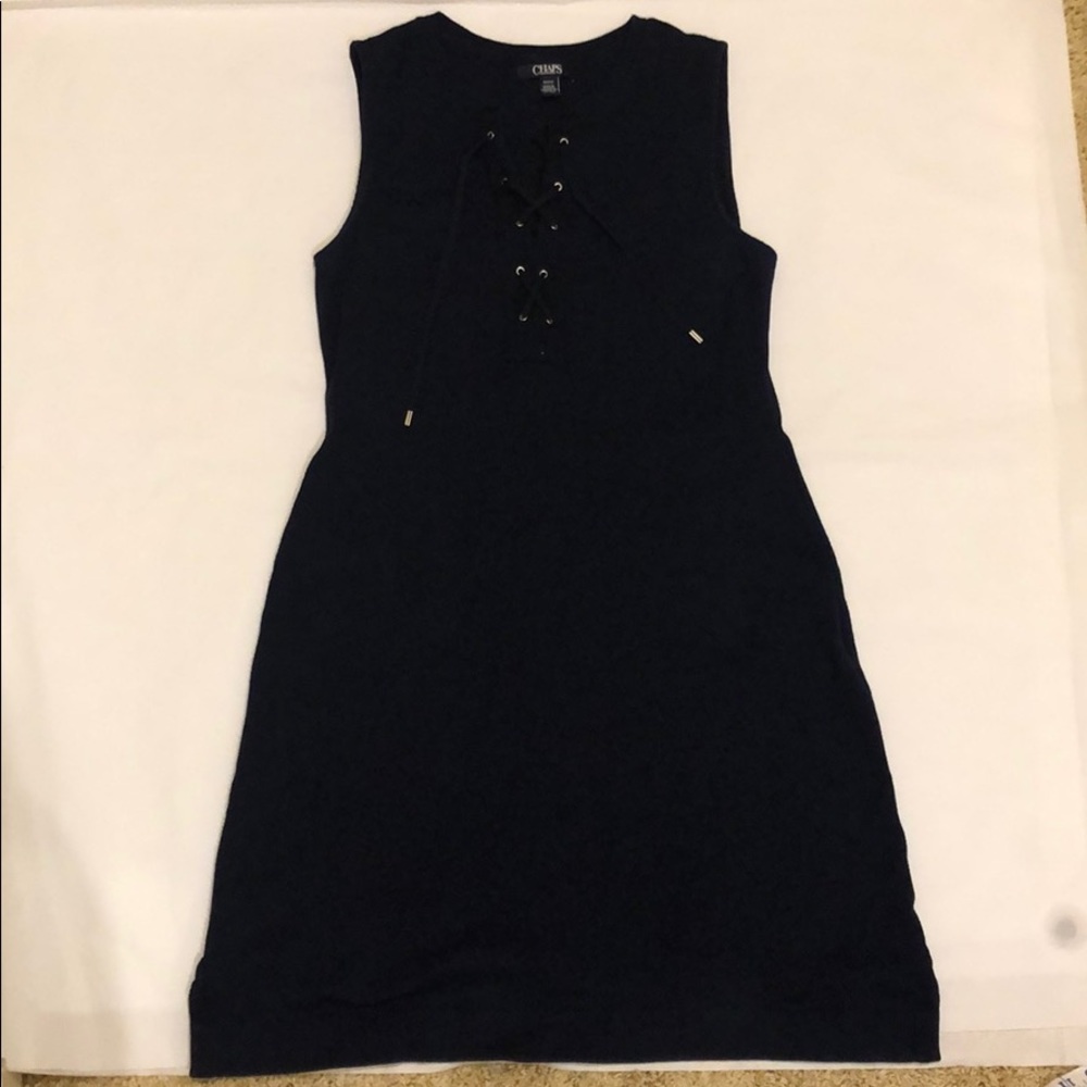 Chaps Navy Sleeveless Dress Size Medium